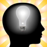 Ideas - brain inspiration light bulb