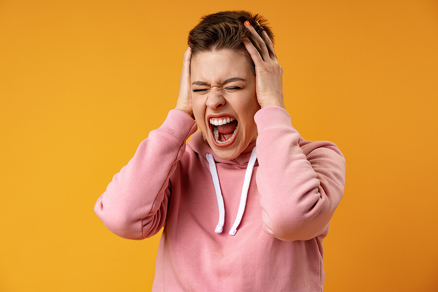 Fail: Portrait Of Very Frustrated And Angry Screaming Woman