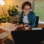 Zoom studio desk - woman in home office